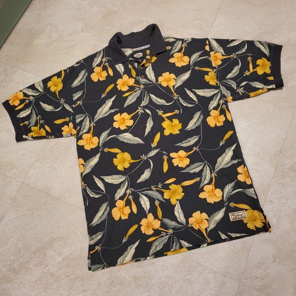 Tommy Bahama Other - VTG Tommy Bahama Mens L Large Hawaii Aloha Floral All Over Polo Rugby T Shirt